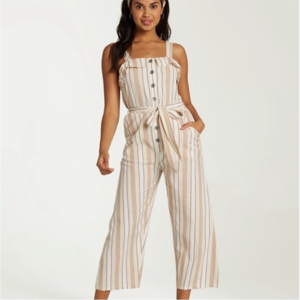 Billabong Sandy Toes Jumpsuit romper Stripes boho beach vacation Size Small